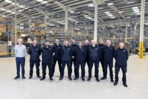 Members of the Gowan Auto warehouse team, photographed in the 110,000 sq ft warehouse.